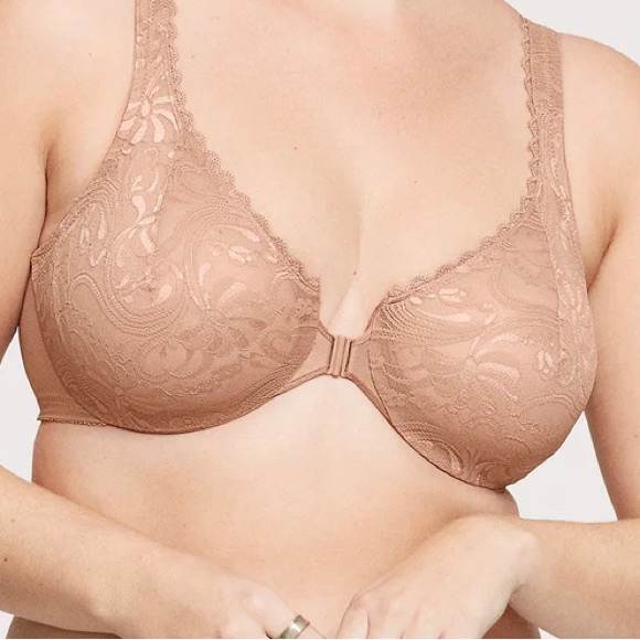 Glamorise WonderWire Front-Closure Stretch Lace Bra 38D NWOT - Picture 2 of 13